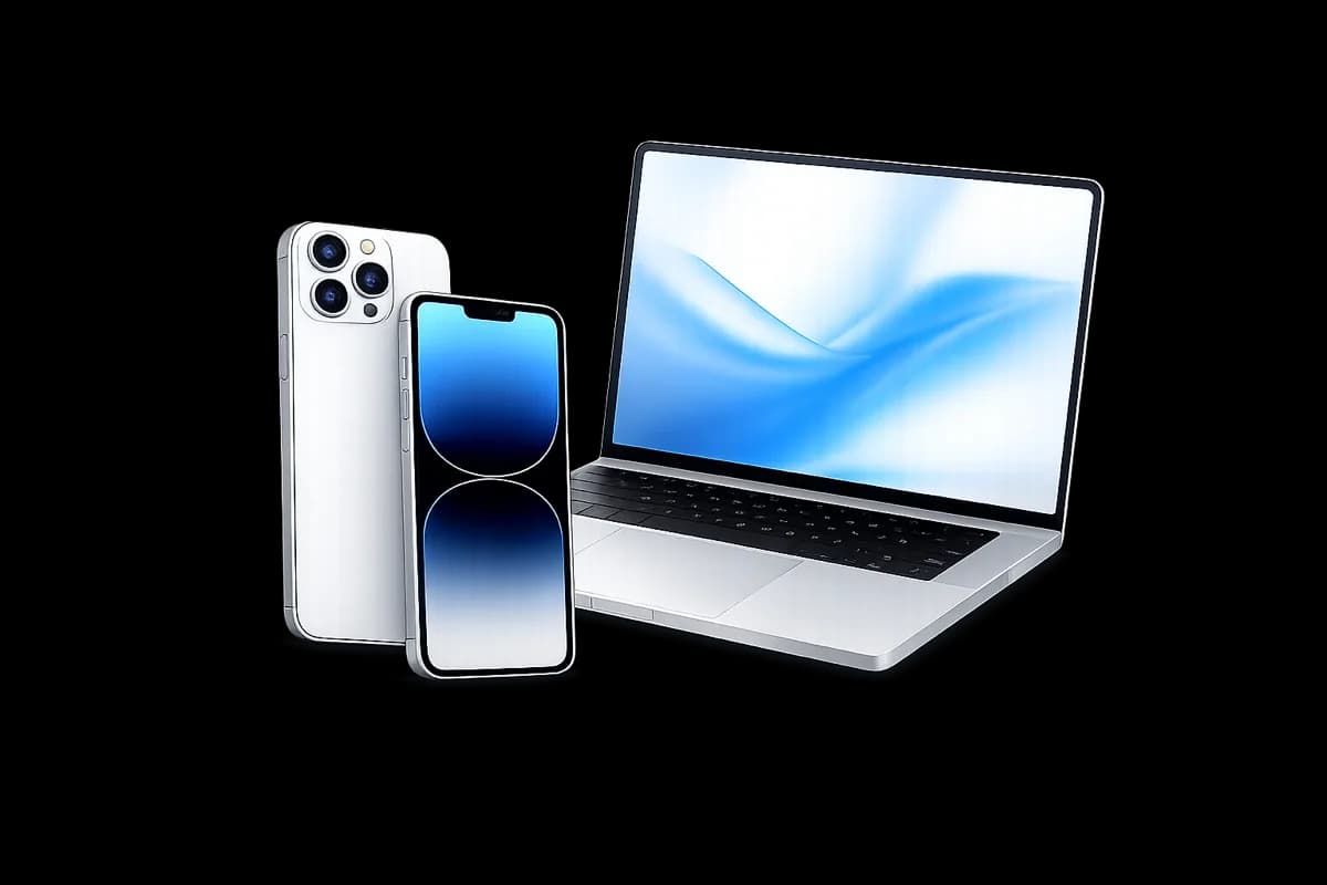 iPhone and MacBook Pro devices ready for repair service in Houston